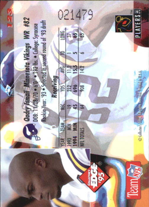 B1003- 1995 Collector's Edge FB #s 1-205 +Rookies -You Pick- 15+ FREE US SHIP - Picture 235 of 397