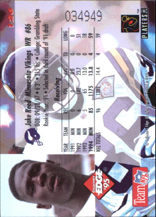 B1003- 1995 Collector's Edge FB #s 1-205 +Rookies -You Pick- 15+ FREE US SHIP - Picture 241 of 397