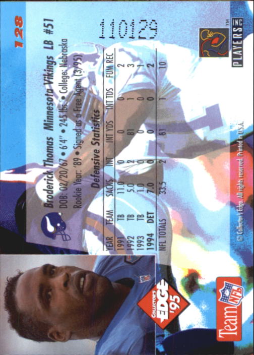 B1003- 1995 Collector's Edge FB #s 1-205 +Rookies -You Pick- 15+ FREE US SHIP - Picture 245 of 397