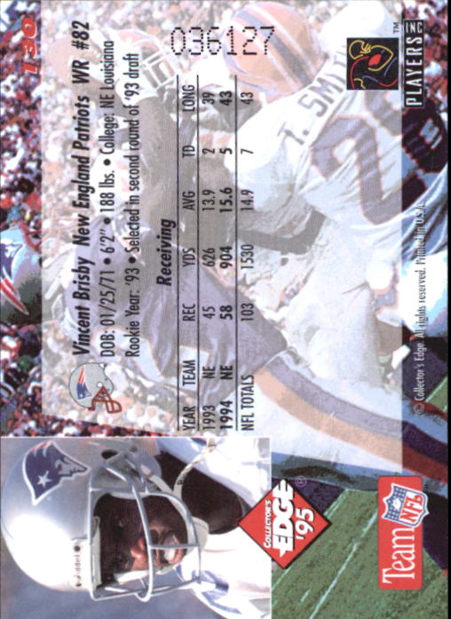 B1003- 1995 Collector's Edge FB #s 1-205 +Rookies -You Pick- 15+ FREE US SHIP - Picture 249 of 397