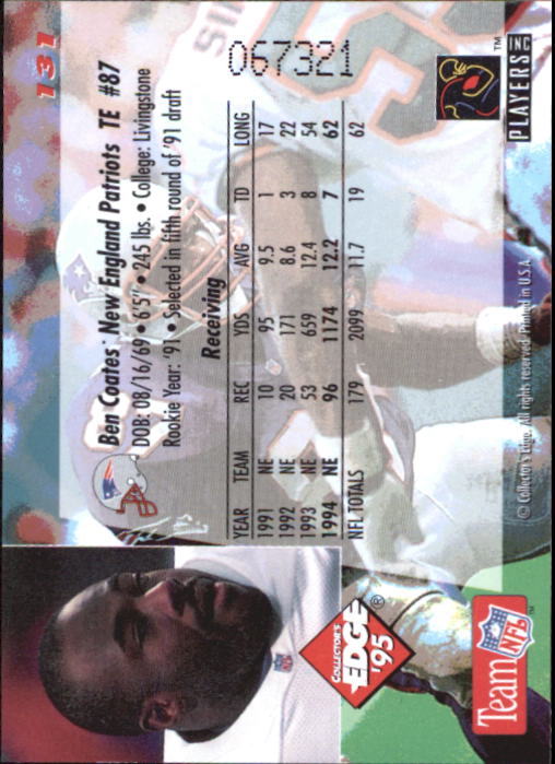 B1003- 1995 Collector's Edge FB #s 1-205 +Rookies -You Pick- 15+ FREE US SHIP - Picture 251 of 397