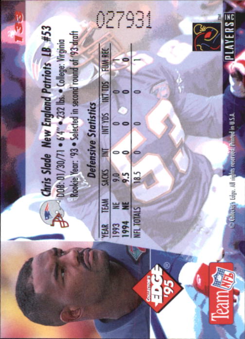 B1003- 1995 Collector's Edge FB #s 1-205 +Rookies -You Pick- 15+ FREE US SHIP - Picture 255 of 397