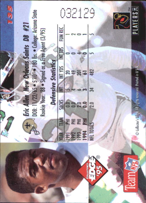 B1003- 1995 Collector's Edge FB #s 1-205 +Rookies -You Pick- 15+ FREE US SHIP - Picture 259 of 397