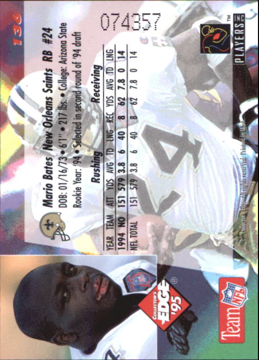 B1003- 1995 Collector's Edge FB #s 1-205 +Rookies -You Pick- 15+ FREE US SHIP - Picture 261 of 397