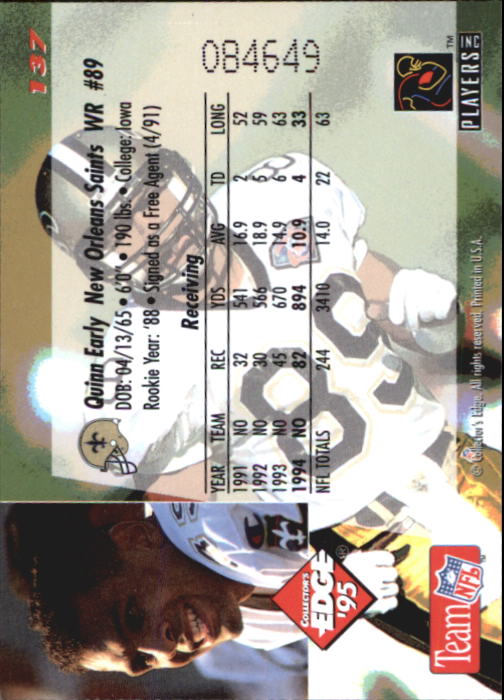 B1003- 1995 Collector's Edge FB #s 1-205 +Rookies -You Pick- 15+ FREE US SHIP - Picture 263 of 397