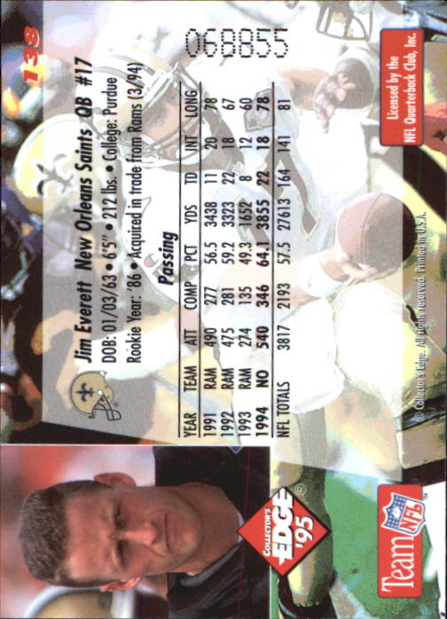B1003- 1995 Collector's Edge FB #s 1-205 +Rookies -You Pick- 15+ FREE US SHIP - Picture 265 of 397