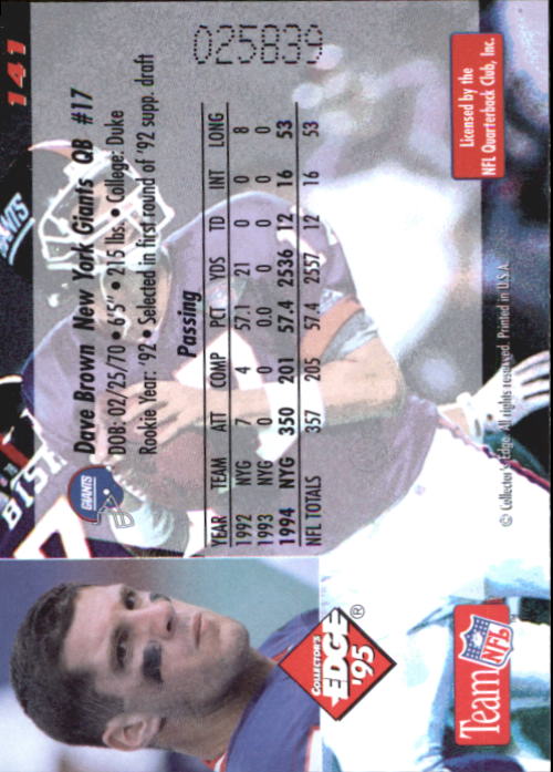 B1003- 1995 Collector's Edge FB #s 1-205 +Rookies -You Pick- 15+ FREE US SHIP - Picture 271 of 397
