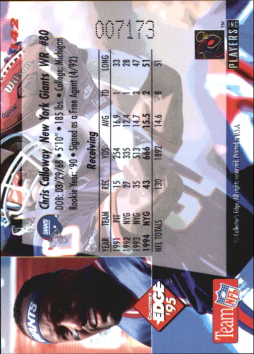 B1003- 1995 Collector's Edge FB #s 1-205 +Rookies -You Pick- 15+ FREE US SHIP - Picture 273 of 397