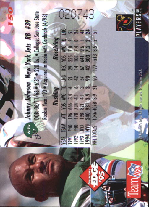 B1003- 1995 Collector's Edge FB #s 1-205 +Rookies -You Pick- 15+ FREE US SHIP - Picture 289 of 397