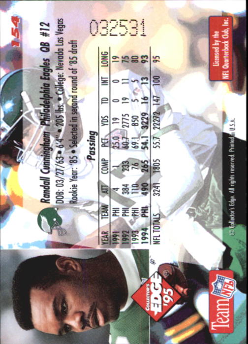 B1003- 1995 Collector's Edge FB #s 1-205 +Rookies -You Pick- 15+ FREE US SHIP - Picture 297 of 397