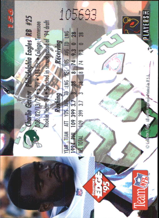 B1003- 1995 Collector's Edge FB #s 1-205 +Rookies -You Pick- 15+ FREE US SHIP - Picture 301 of 397