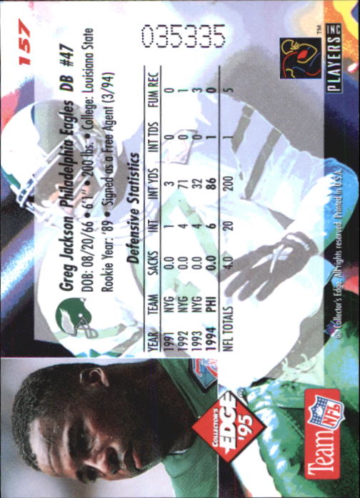 B1003- 1995 Collector's Edge FB #s 1-205 +Rookies -You Pick- 15+ FREE US SHIP - Picture 303 of 397