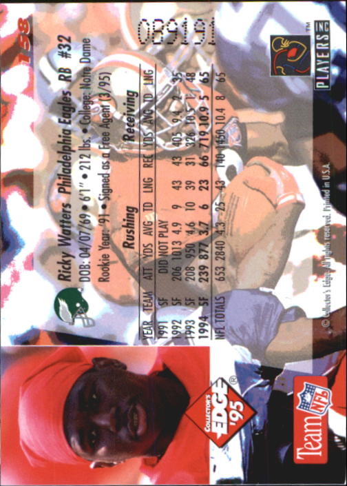 B1003- 1995 Collector's Edge FB #s 1-205 +Rookies -You Pick- 15+ FREE US SHIP - Picture 305 of 397