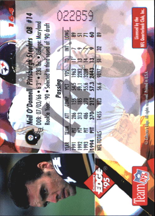B1003- 1995 Collector's Edge FB #s 1-205 +Rookies -You Pick- 15+ FREE US SHIP - Picture 311 of 397