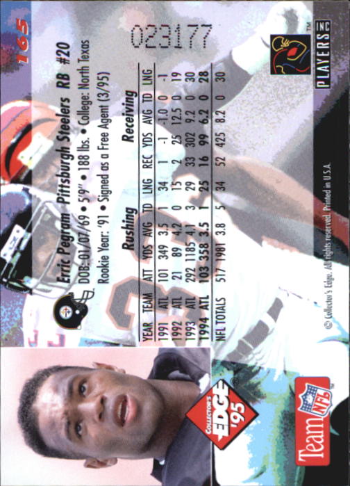 B1003- 1995 Collector's Edge FB #s 1-205 +Rookies -You Pick- 15+ FREE US SHIP - Picture 313 of 397