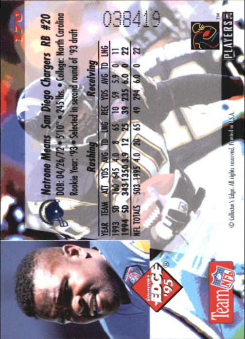 B1003- 1995 Collector's Edge FB #s 1-205 +Rookies -You Pick- 15+ FREE US SHIP - Picture 321 of 397