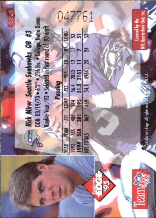 B1003- 1995 Collector's Edge FB #s 1-205 +Rookies -You Pick- 15+ FREE US SHIP - Picture 353 of 397