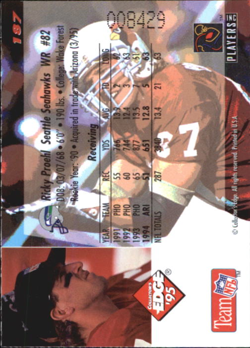 B1003- 1995 Collector's Edge FB #s 1-205 +Rookies -You Pick- 15+ FREE US SHIP - Picture 355 of 397