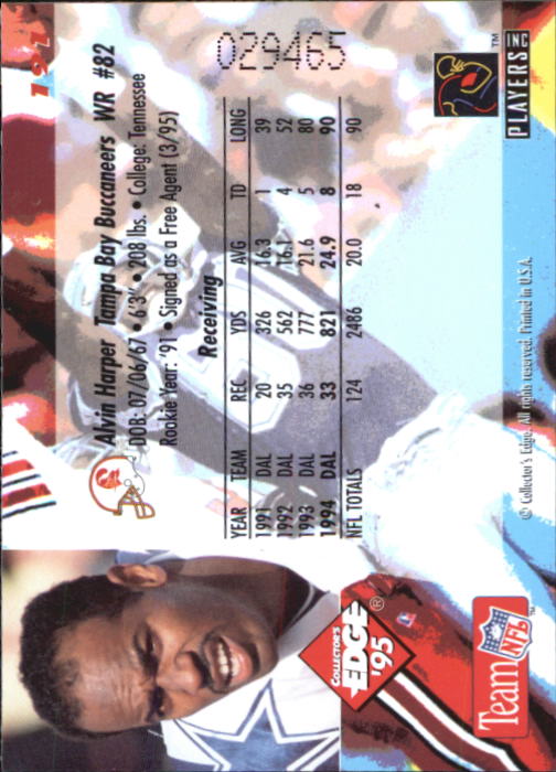 B1003- 1995 Collector's Edge FB #s 1-205 +Rookies -You Pick- 15+ FREE US SHIP - Picture 363 of 397