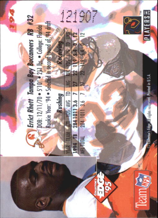 B1003- 1995 Collector's Edge FB #s 1-205 +Rookies -You Pick- 15+ FREE US SHIP - Picture 369 of 397