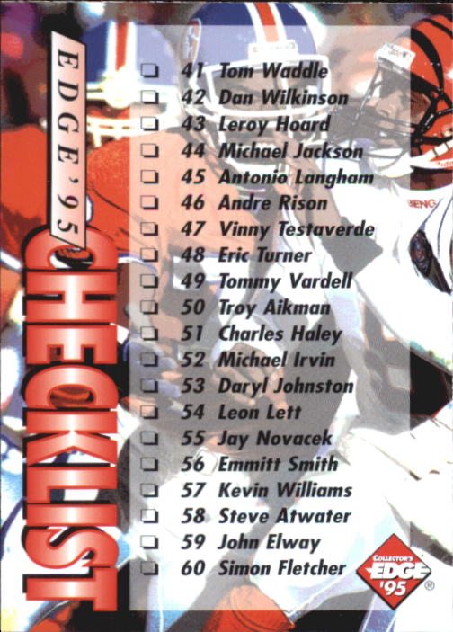 B1003- 1995 Collector's Edge FB #s 1-205 +Rookies -You Pick- 15+ FREE US SHIP - Picture 384 of 397