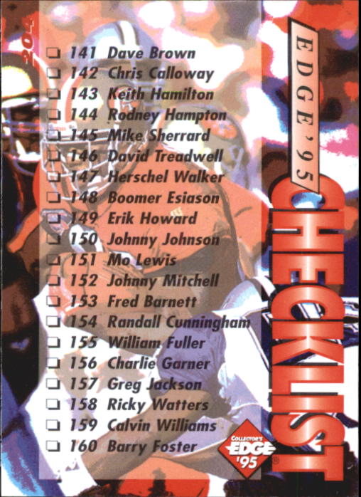 B1003- 1995 Collector's Edge FB #s 1-205 +Rookies -You Pick- 15+ FREE US SHIP - Picture 387 of 397