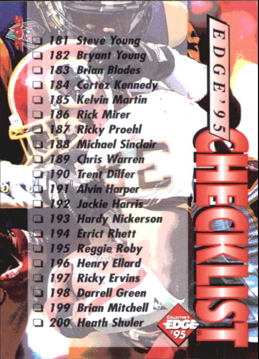B1003- 1995 Collector's Edge FB #s 1-205 +Rookies -You Pick- 15+ FREE US SHIP - Picture 389 of 397