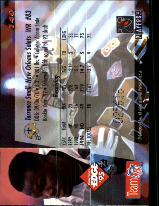 1995 Collector's Edge Black Label #140 Torrance Small back image