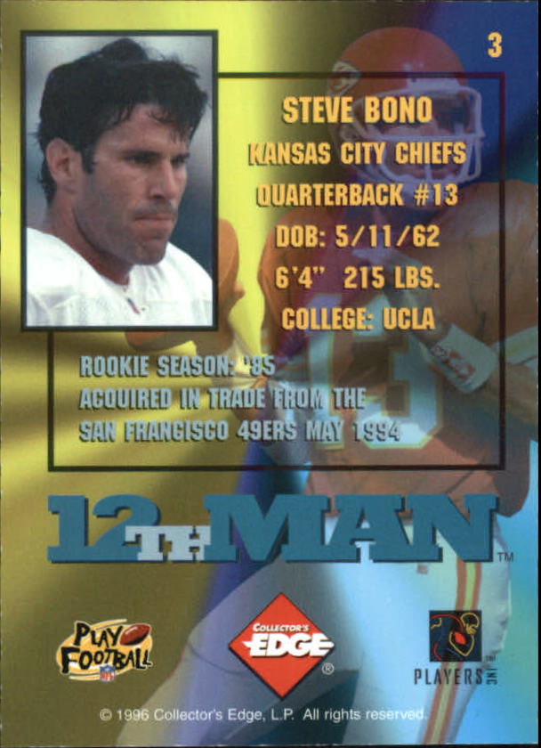 1995 Collector's Edge Football 12th Man Redemption Insert Singles - You Choose - Picture 7 of 48