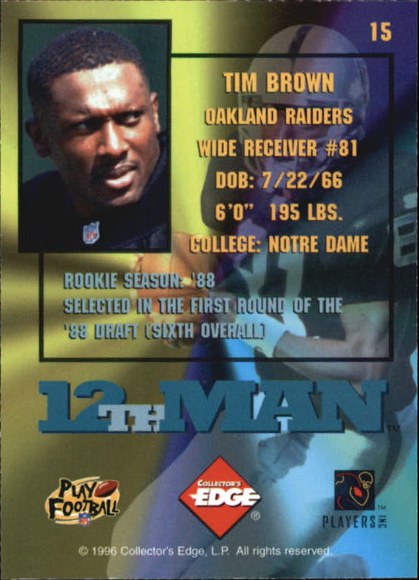 1995 Collector's Edge Football 12th Man Redemption Insert Singles - You Choose - Picture 29 of 48