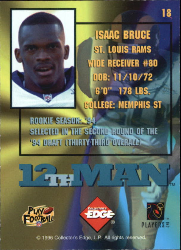 1995 Collector's Edge Football 12th Man Redemption Insert Singles - You Choose - Picture 34 of 48