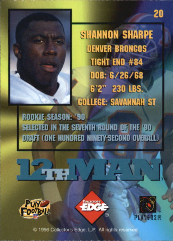 1995 Collector's Edge Football 12th Man Redemption Insert Singles - You Choose - Picture 38 of 48