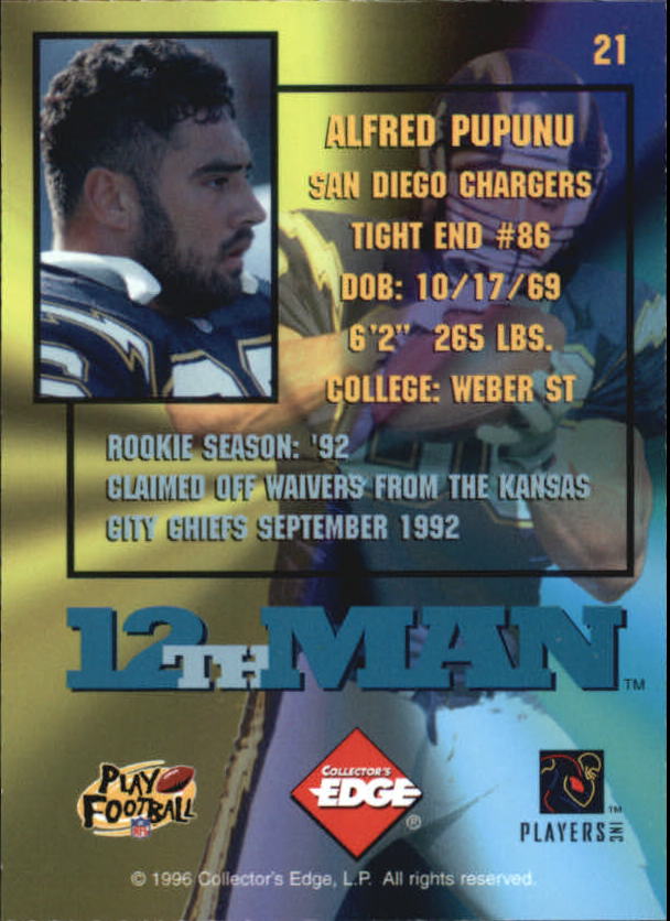1995 Collector's Edge Football 12th Man Redemption Insert Singles - You Choose - Picture 40 of 48