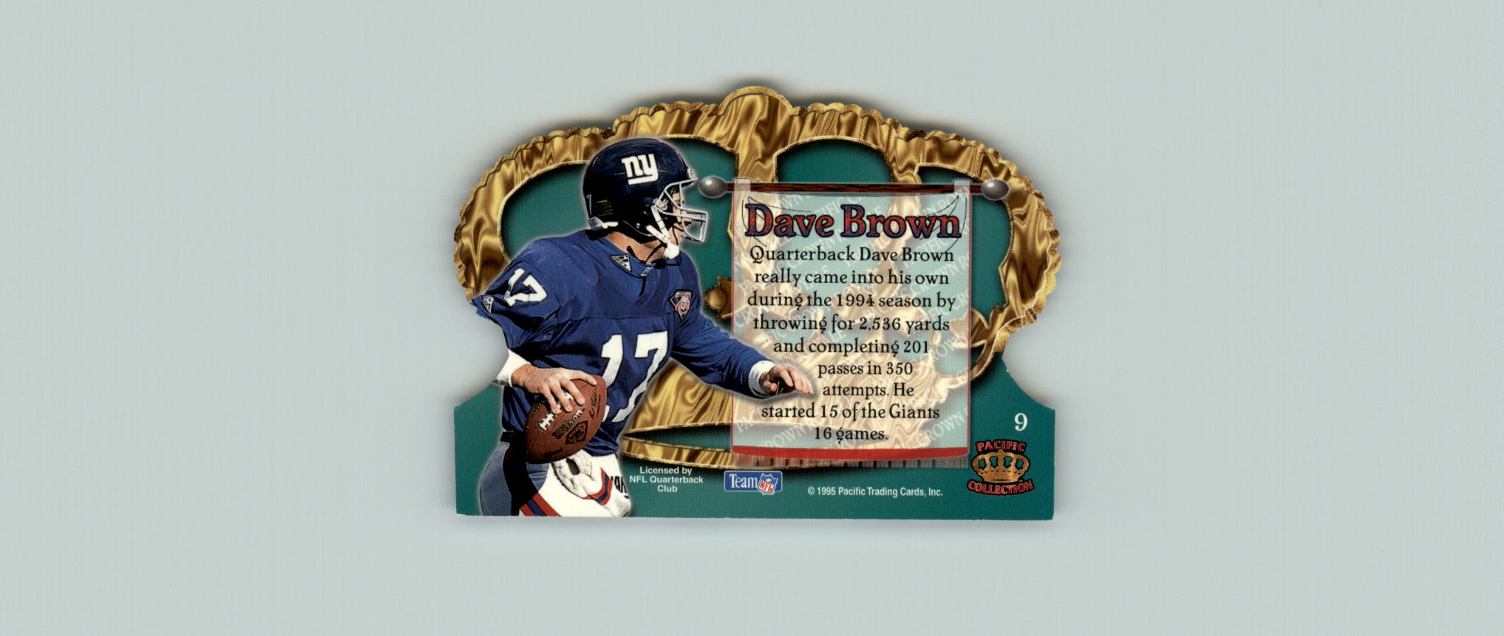 1995 Crown Royale #9 Dave Brown back image