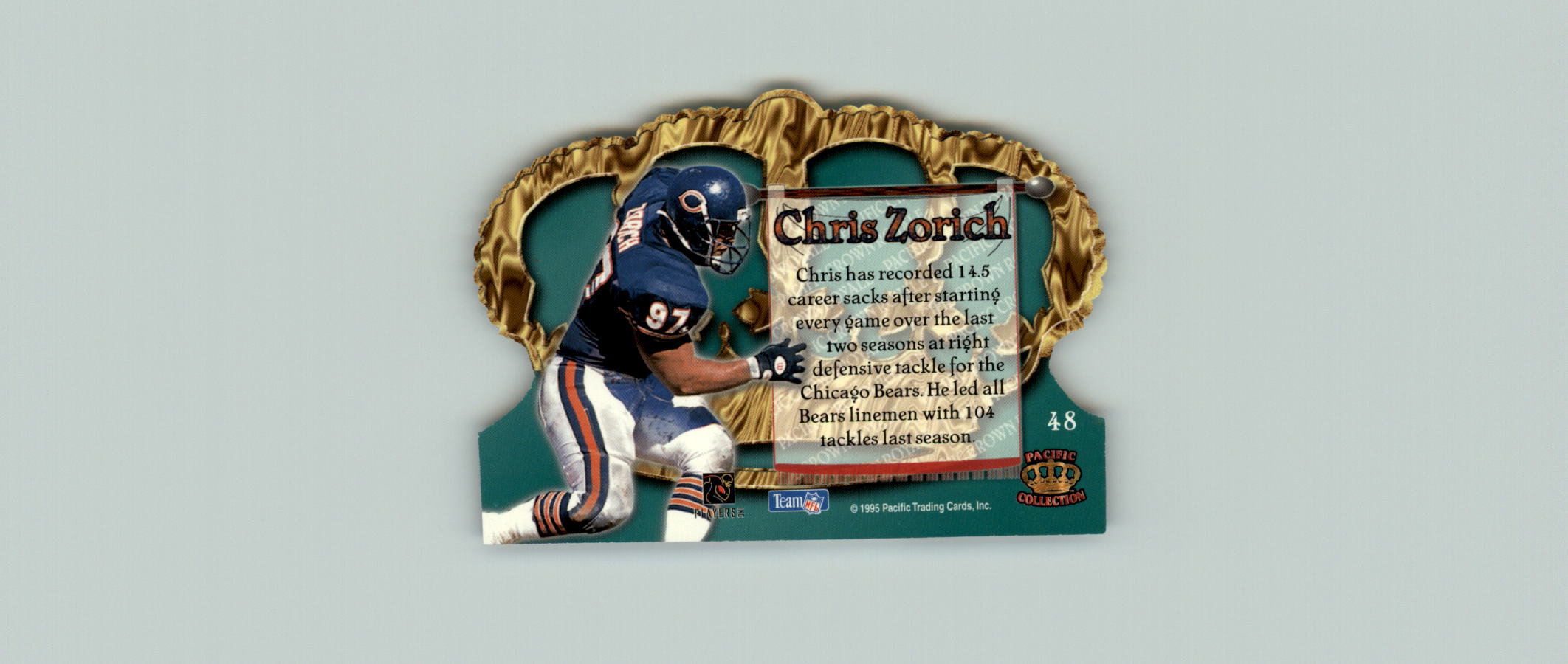 1995 Crown Royale #48 Chris Zorich back image