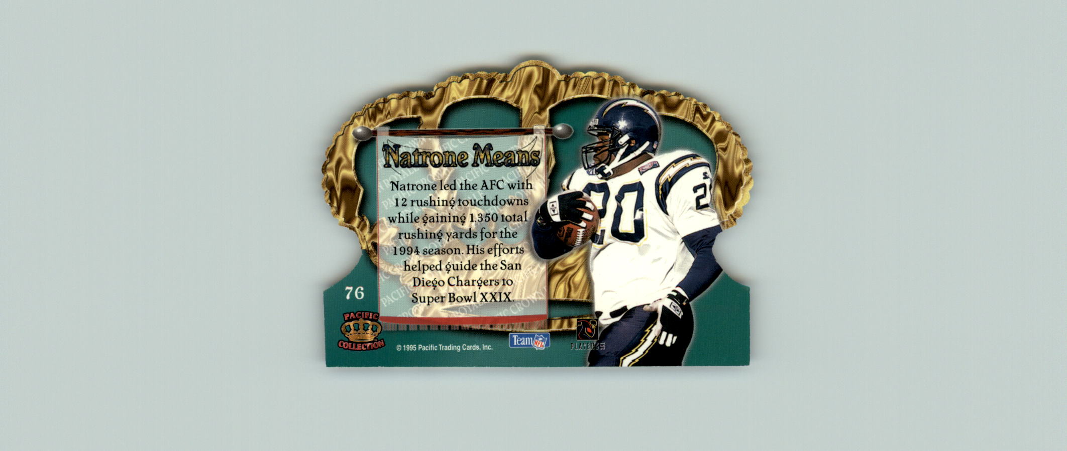 1995 Crown Royale #76 Natrone Means back image