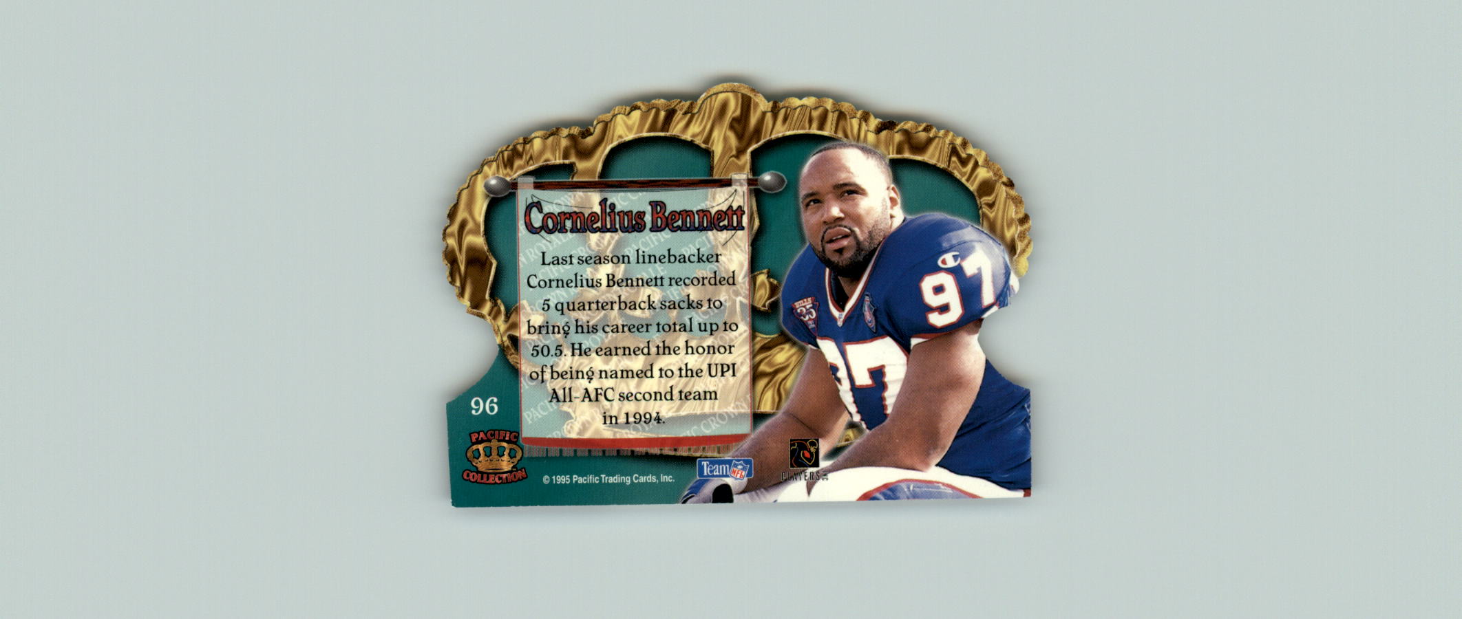 1995 Crown Royale #96 Cornelius Bennett back image