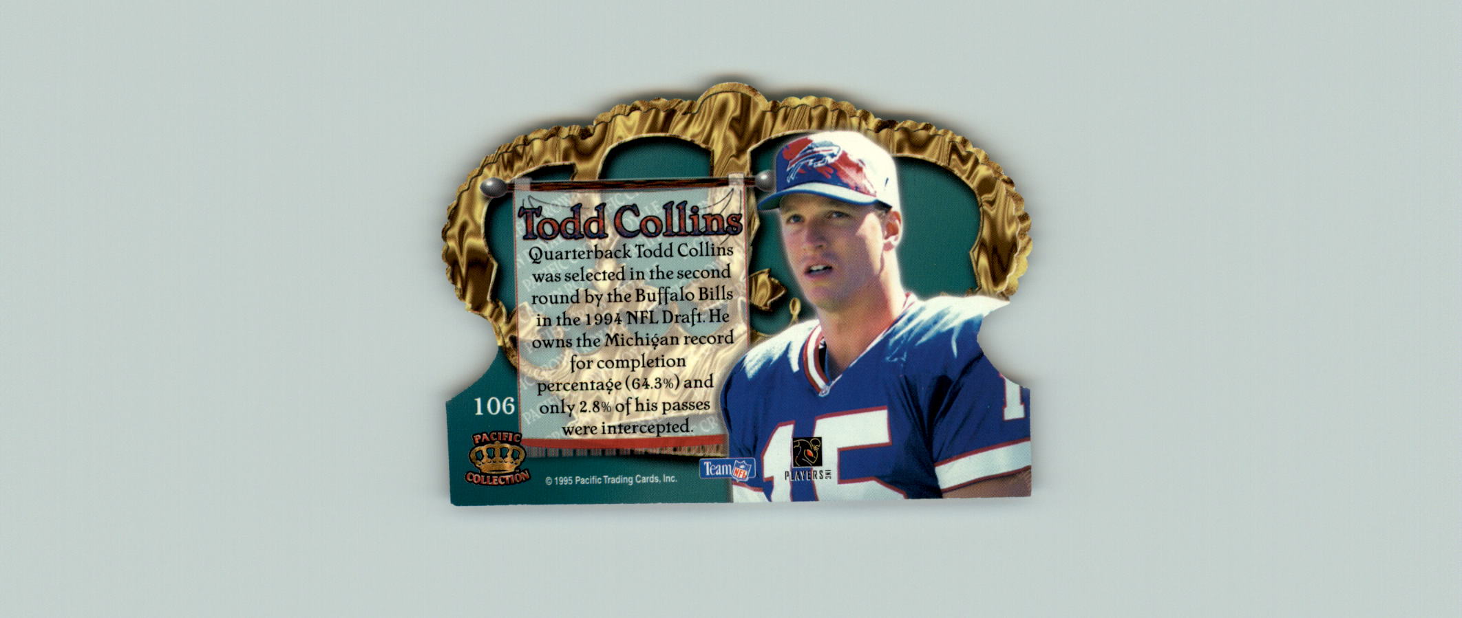 1995 Crown Royale #106 Todd Collins RC back image