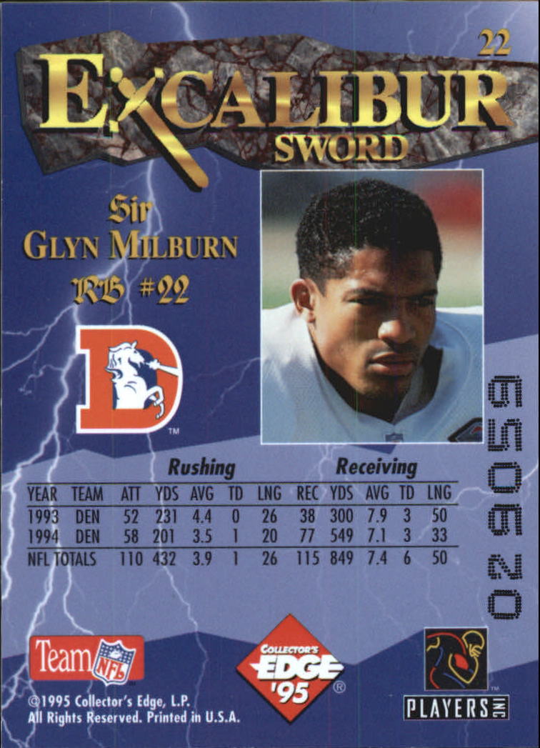 A0723- 1995 Excalibur FB Cards 1-150 +Rookies -You Pick- 15+ FREE US SHIP - Picture 44 of 291