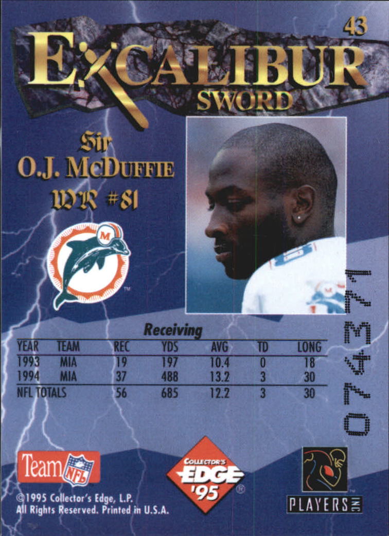 A0723- 1995 Excalibur FB Cards 1-150 +Rookies -You Pick- 15+ FREE US SHIP - Picture 86 of 291