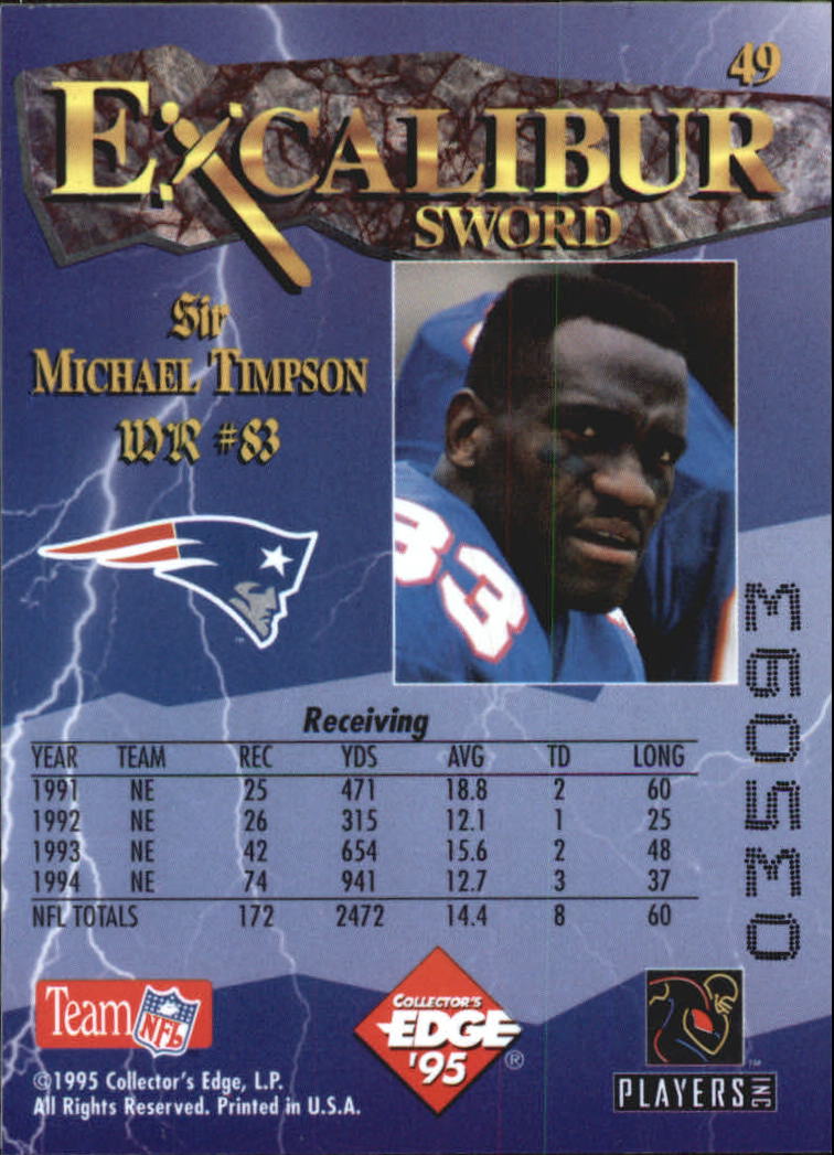 A0723- 1995 Excalibur FB Cards 1-150 +Rookies -You Pick- 15+ FREE US SHIP - Picture 98 of 291