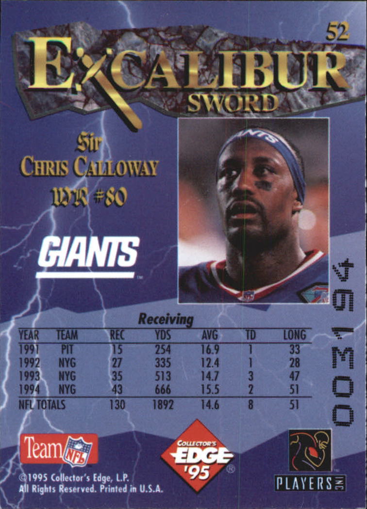 A0723- 1995 Excalibur FB Cards 1-150 +Rookies -You Pick- 15+ FREE US SHIP - Picture 102 of 291