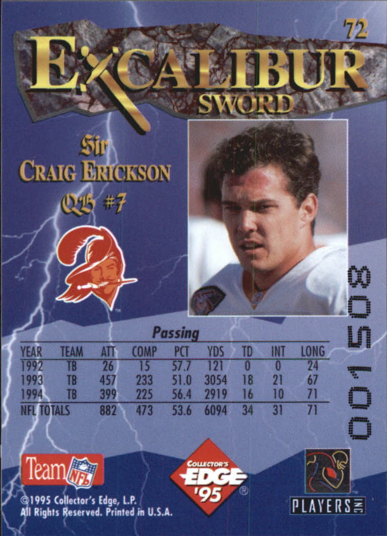 A0723- 1995 Excalibur FB Cards 1-150 +Rookies -You Pick- 15+ FREE US SHIP - Picture 142 of 291