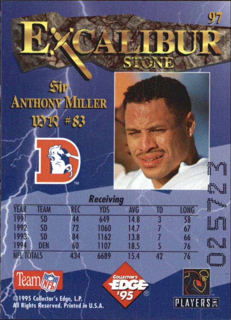 A0723- 1995 Excalibur FB Cards 1-150 +Rookies -You Pick- 15+ FREE US SHIP - Picture 188 of 291