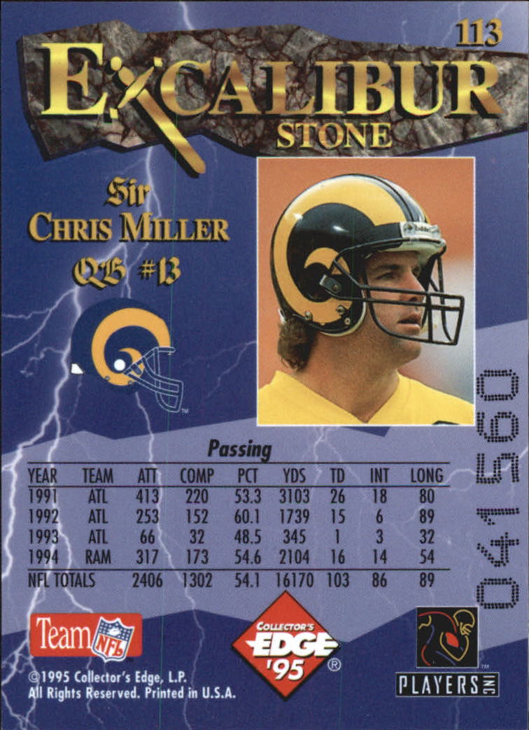 A0723- 1995 Excalibur FB Cards 1-150 +Rookies -You Pick- 15+ FREE US SHIP - Picture 220 of 291