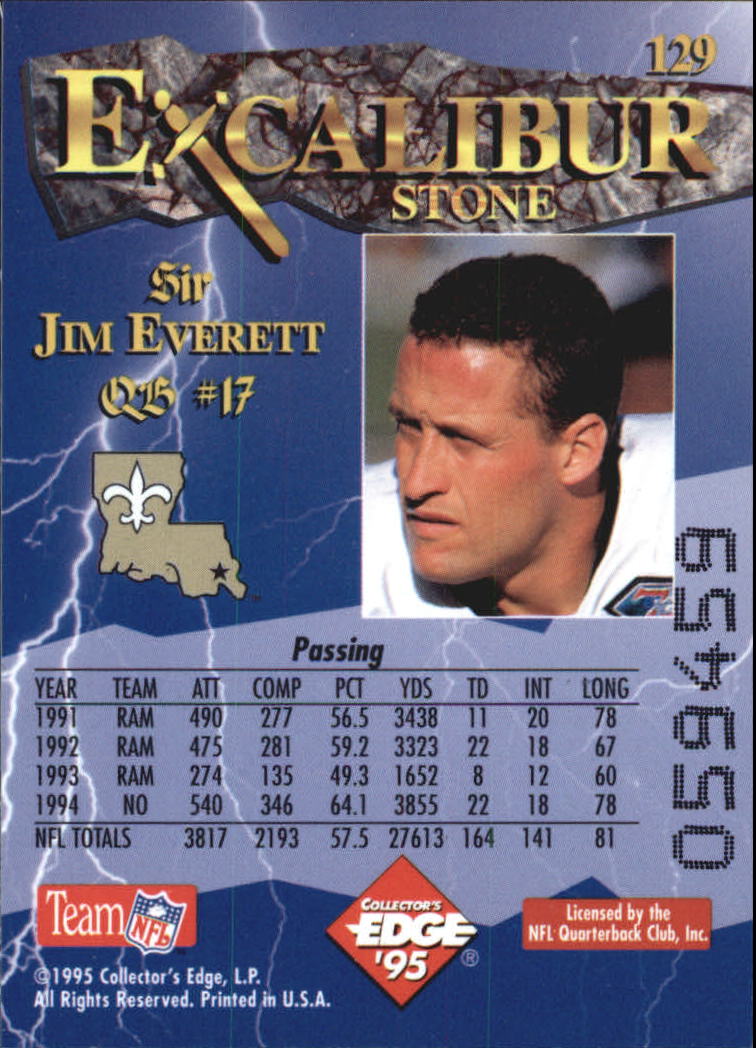 A0723- 1995 Excalibur FB Cards 1-150 +Rookies -You Pick- 15+ FREE US SHIP - Picture 250 of 291