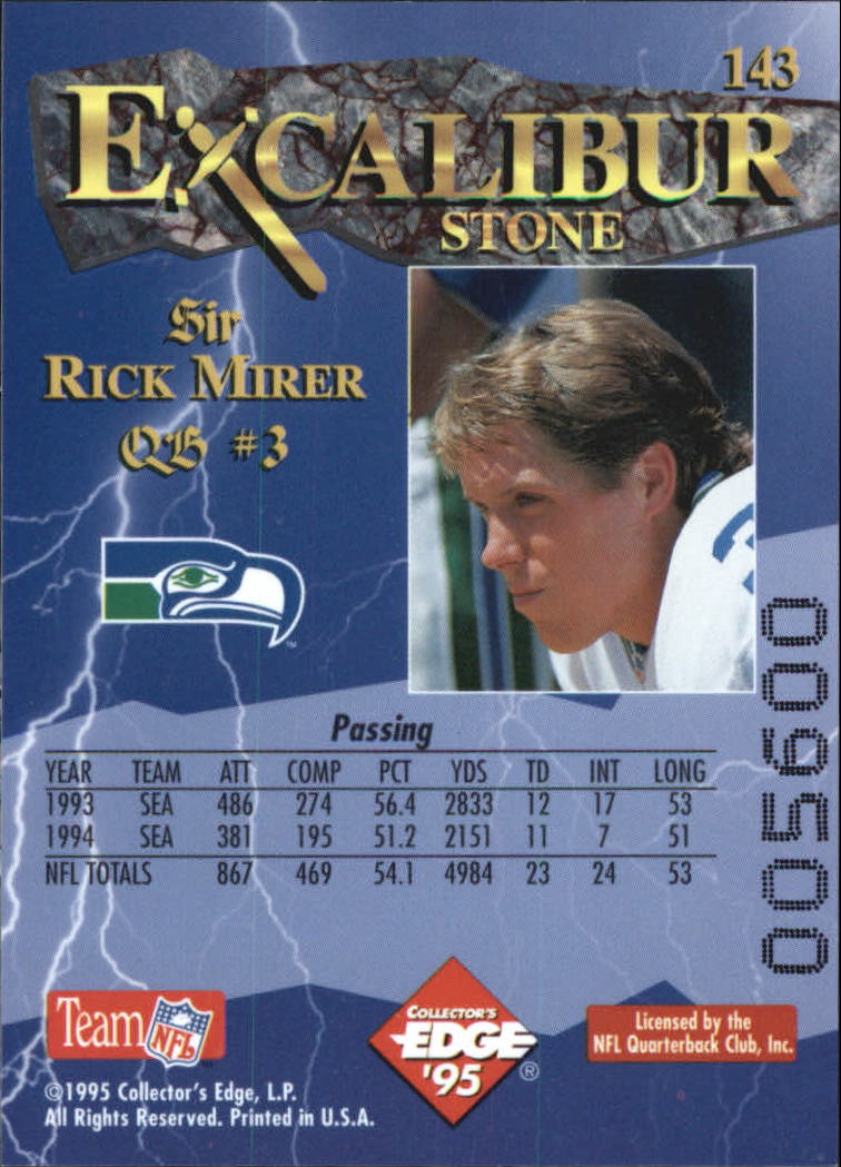 A0723- 1995 Excalibur FB Cards 1-150 +Rookies -You Pick- 15+ FREE US SHIP - Picture 277 of 291
