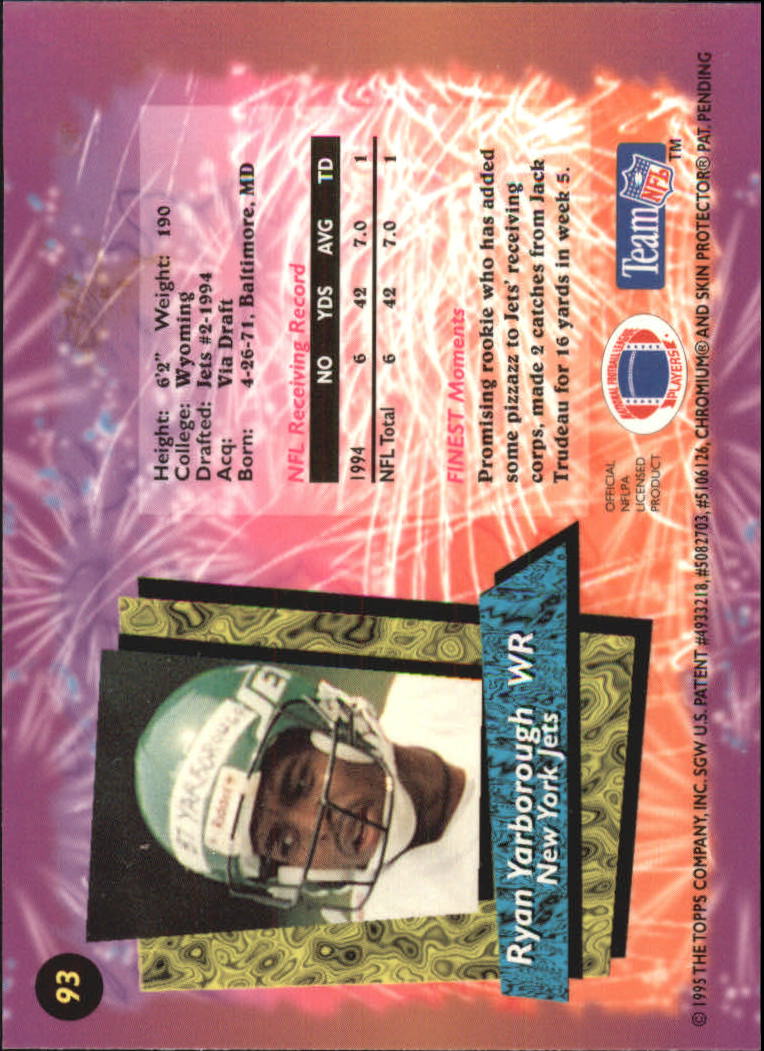 B1941- 1995 Finest Football Card #s 1-200 +Rookies -You Pick- 15+ FREE US SHIP - Picture 157 of 345