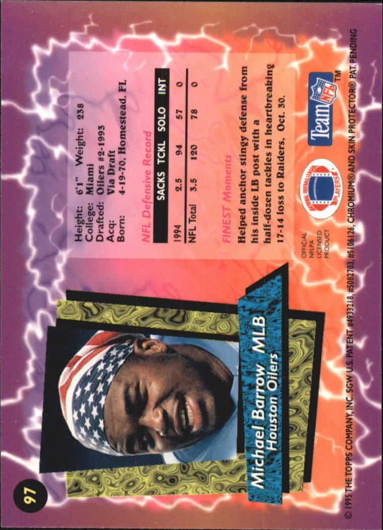 B1941- 1995 Finest Football Card #s 1-200 +Rookies -You Pick- 15+ FREE US SHIP - Picture 165 of 345