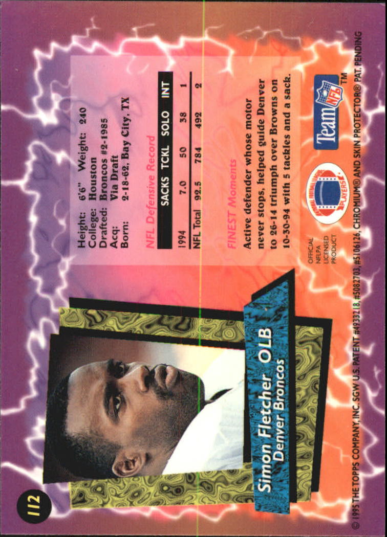 B1941- 1995 Finest Football Card #s 1-200 +Rookies -You Pick- 15+ FREE US SHIP - Picture 191 of 345